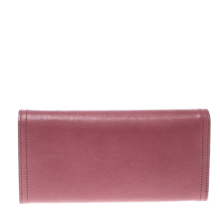 Prada Pink Leather Etiquette Continental Wallet For Sale at 1stDibs