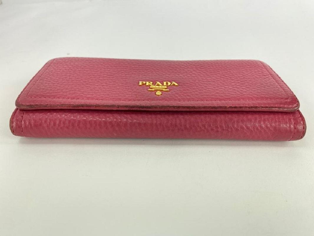 Prada Pink Leather Flap Wallet 23PRL1125 2