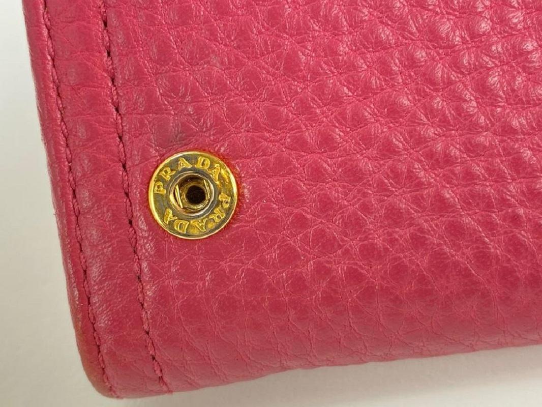 Prada Pink Leather Flap Wallet 23PRL1125 3