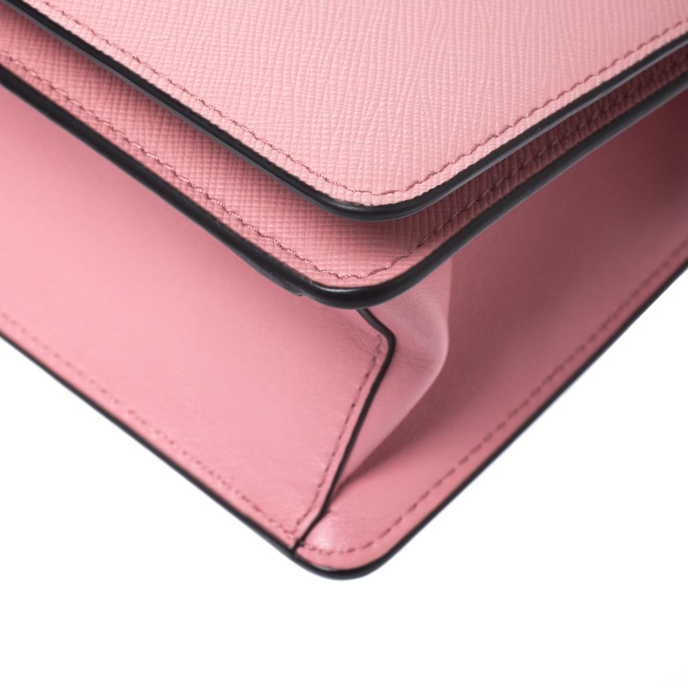Prada Pink Leather Pattina Shoulder Bag 2