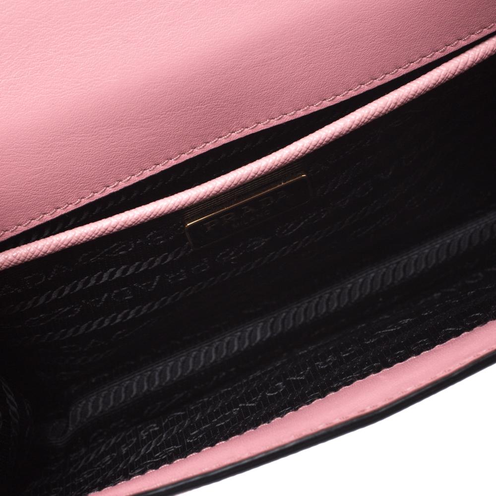 Women's Prada Pink Leather Pattina Shoulder Bag