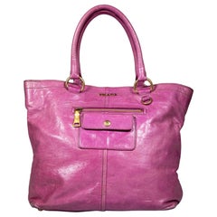 Prada Pink Leather Vitello Lux Tote Bag