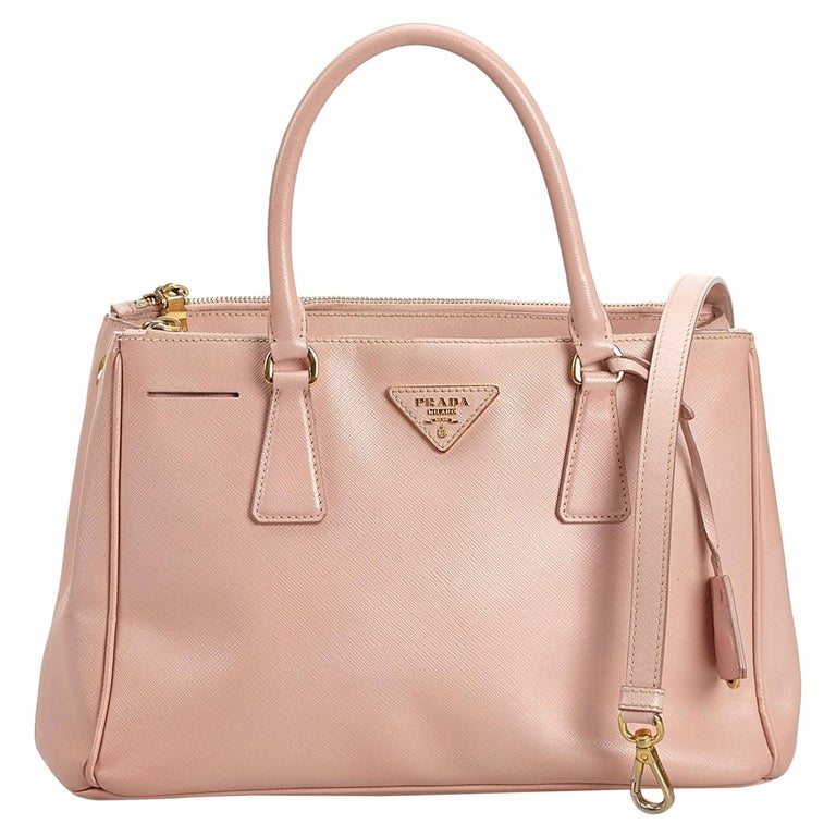 Prada Pink Light Pink Leather Saffiano Galleria Satchel Italy For Sale at 1stdibs