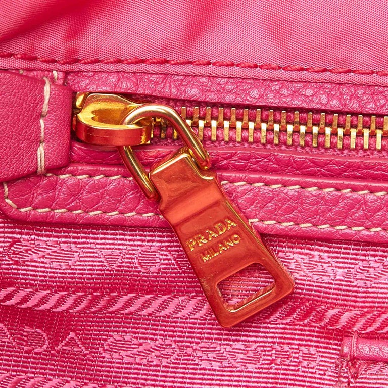 Prada Pink Logo Nylon Tote Bag For Sale at 1stDibs