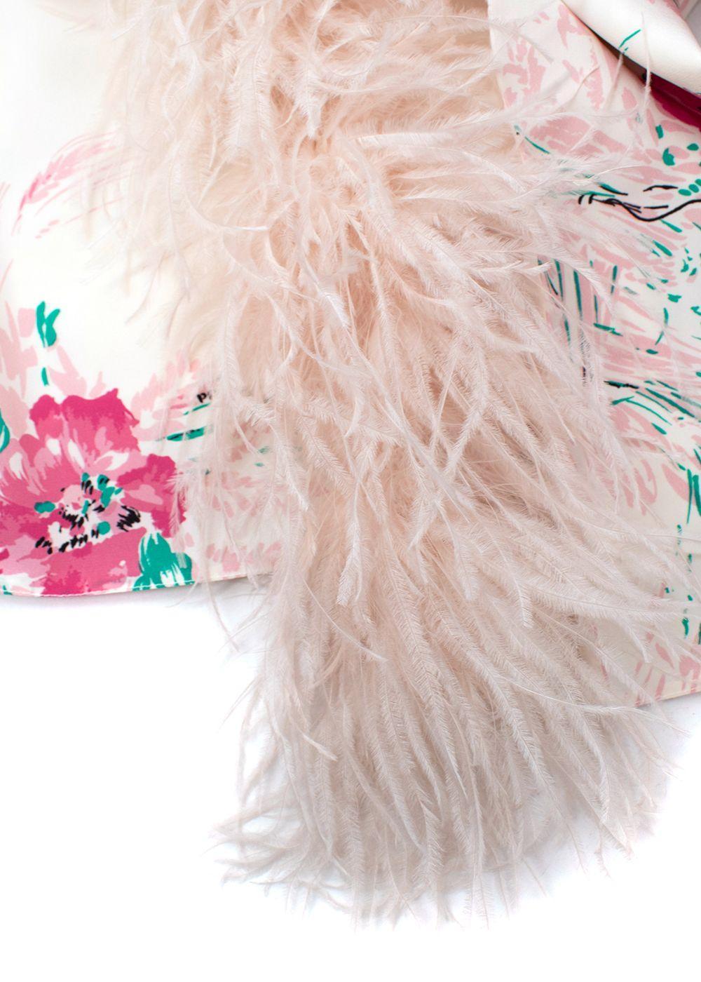 Prada Pink Marabou-Trimmed Dress - US 8/10 1