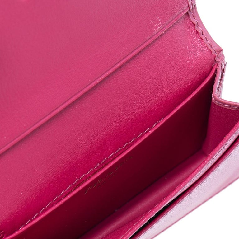 Prada Pink Move Leather Logo Flap Card Case 3