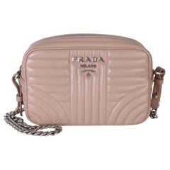 Prada Pink Nappa Impunture Diagramme Small Camera Bag