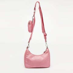 Prada Pink Nylon and Leather Re-Edition 2005 Shoulder Bag
