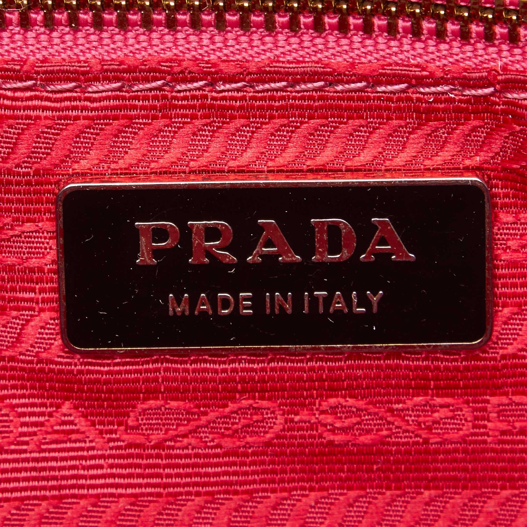 Prada Pink Nylon Fabric Quilted Handbag Italy 2