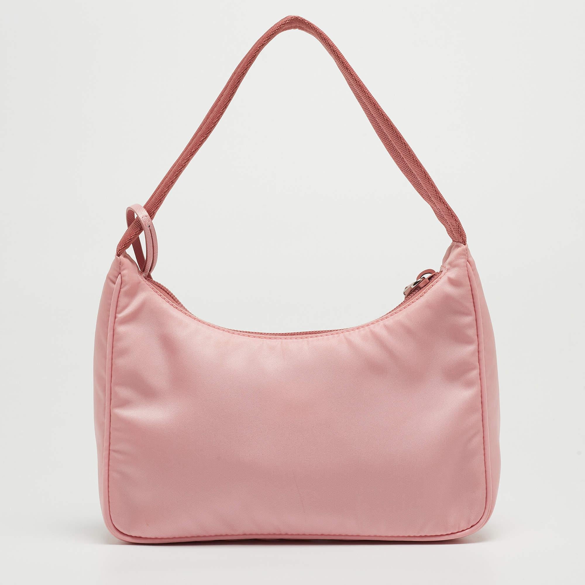 Prada Pink Nylon Mini Re-Edition 2000 Shoulder Bag 2