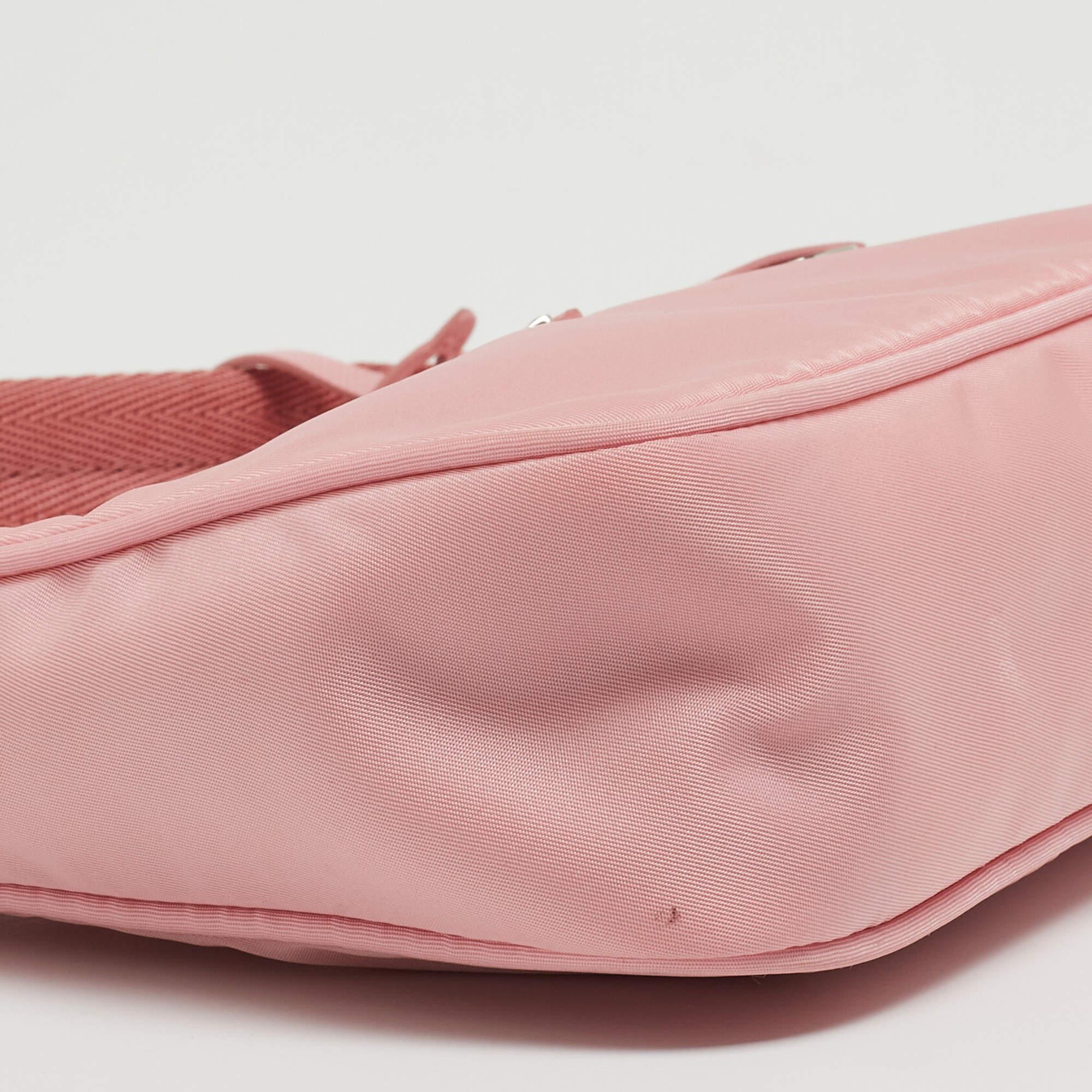 Prada Pink Nylon Mini Re-Edition 2000 Shoulder Bag 4