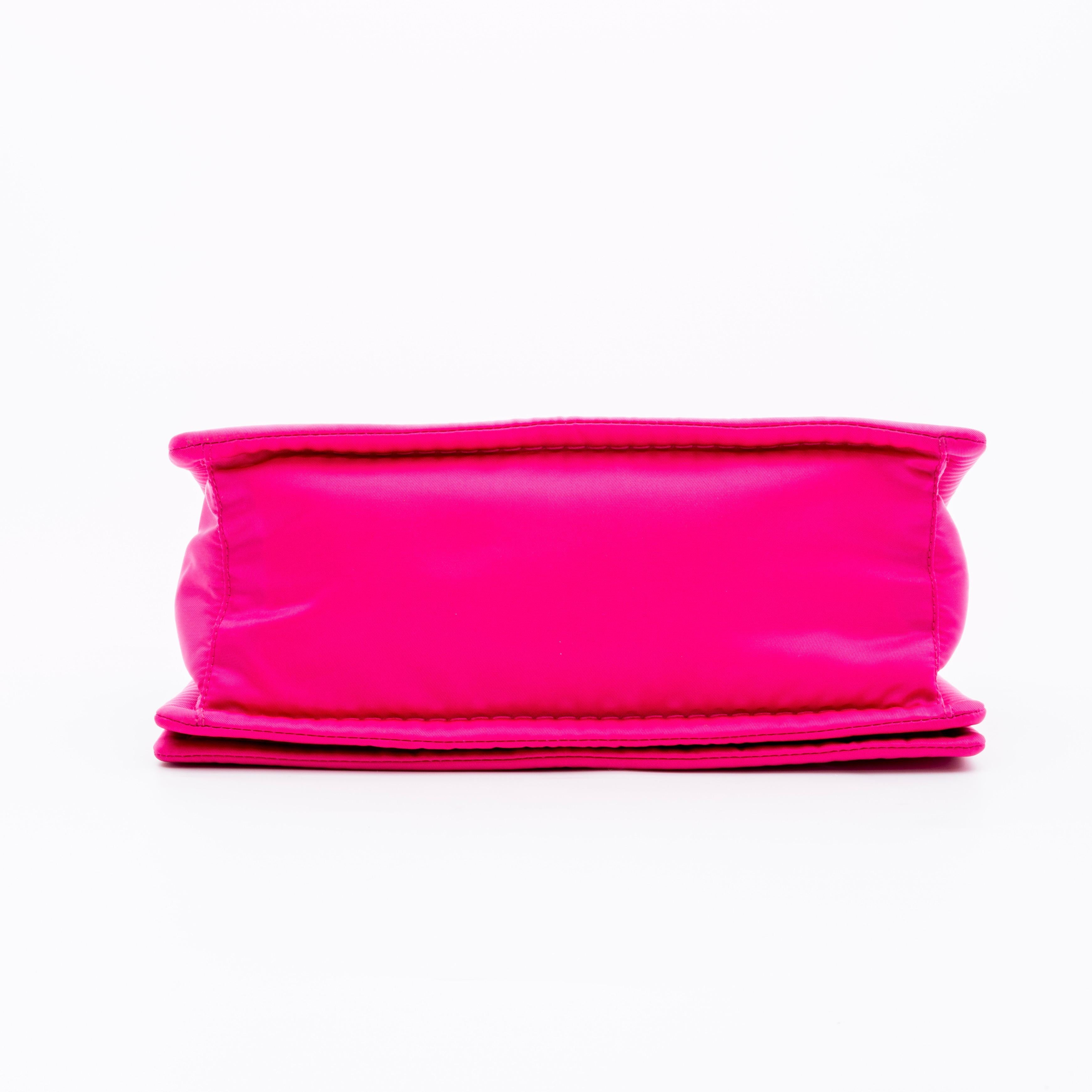 pink nylon shoulder bag