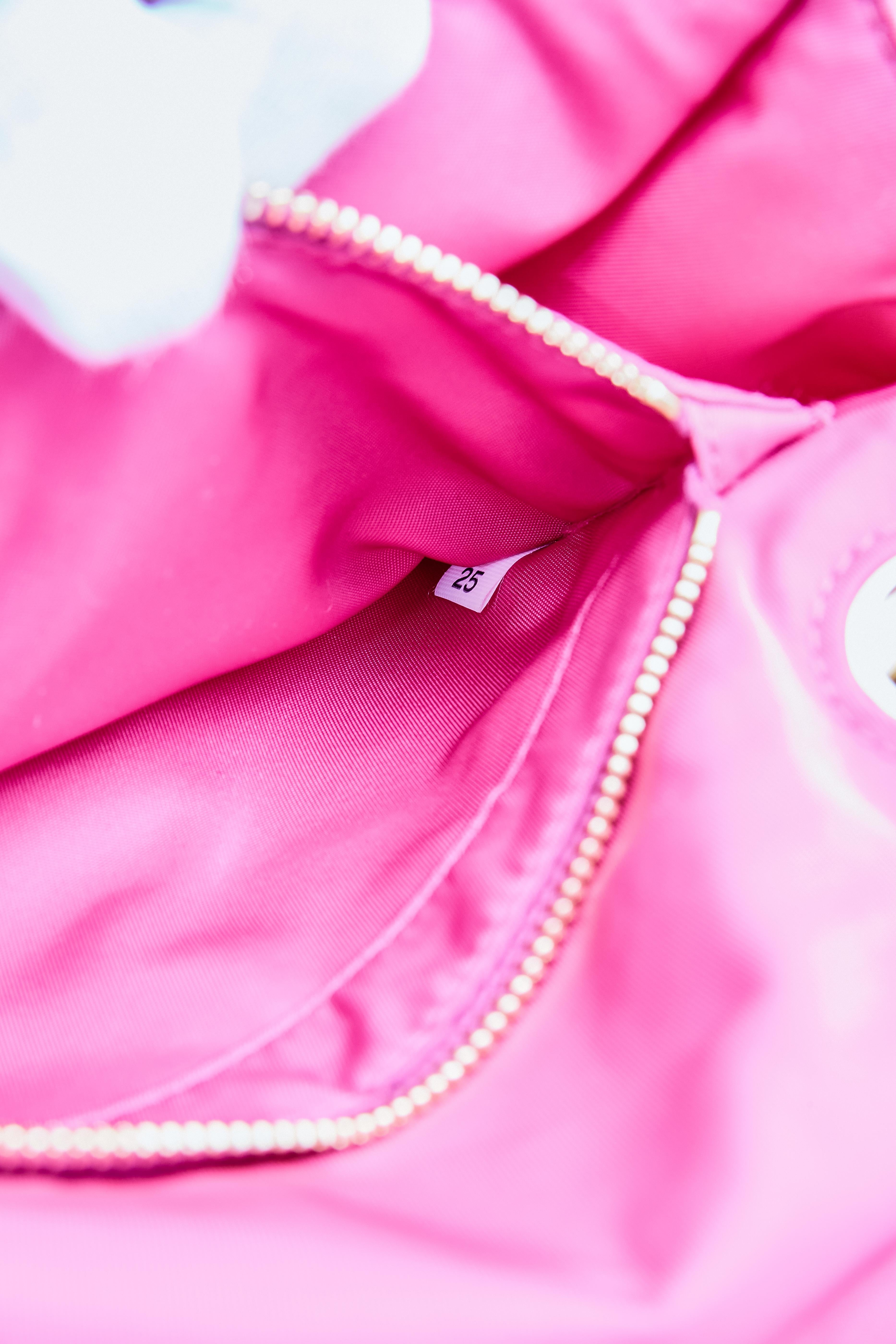 Women's Prada Pink Nylon Padded Flap Shoulder Bag