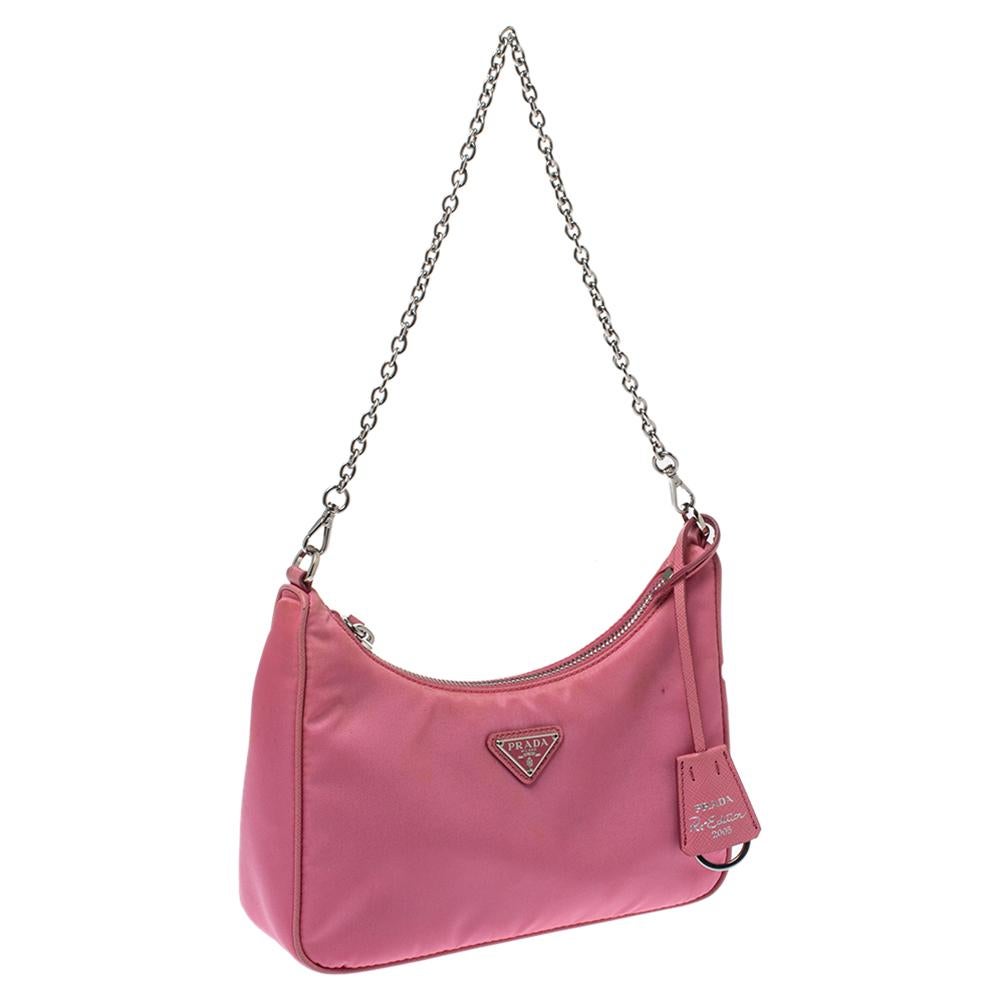 pink prada nylon bag