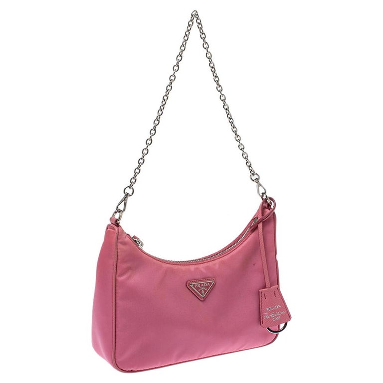 Prada Re-Edition 2005 Shoulder Bag Nylon Pink for Women