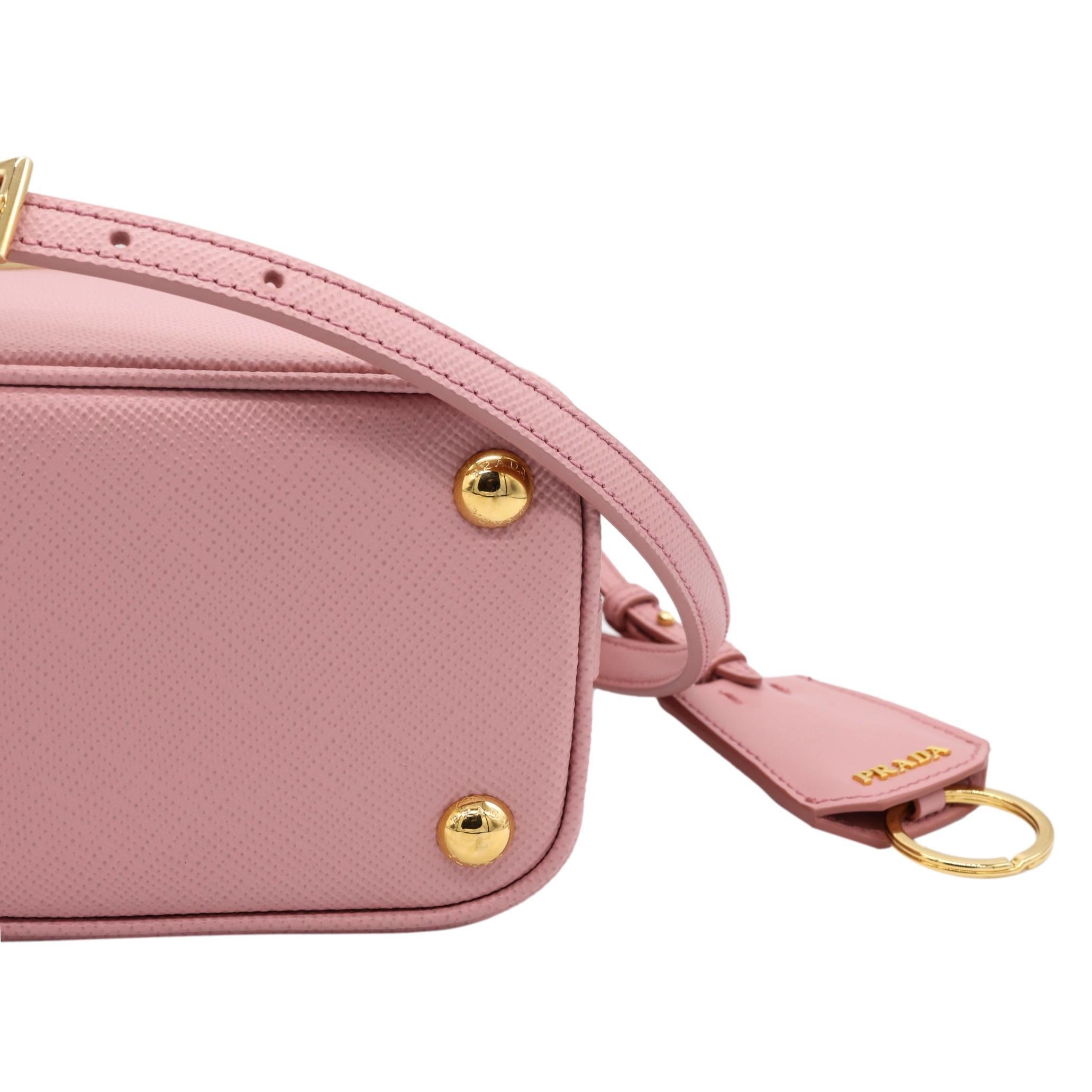 Prada Pink Petal Matinée Saffiano Leather Crossbody Top Handle Bag, 2020. 3