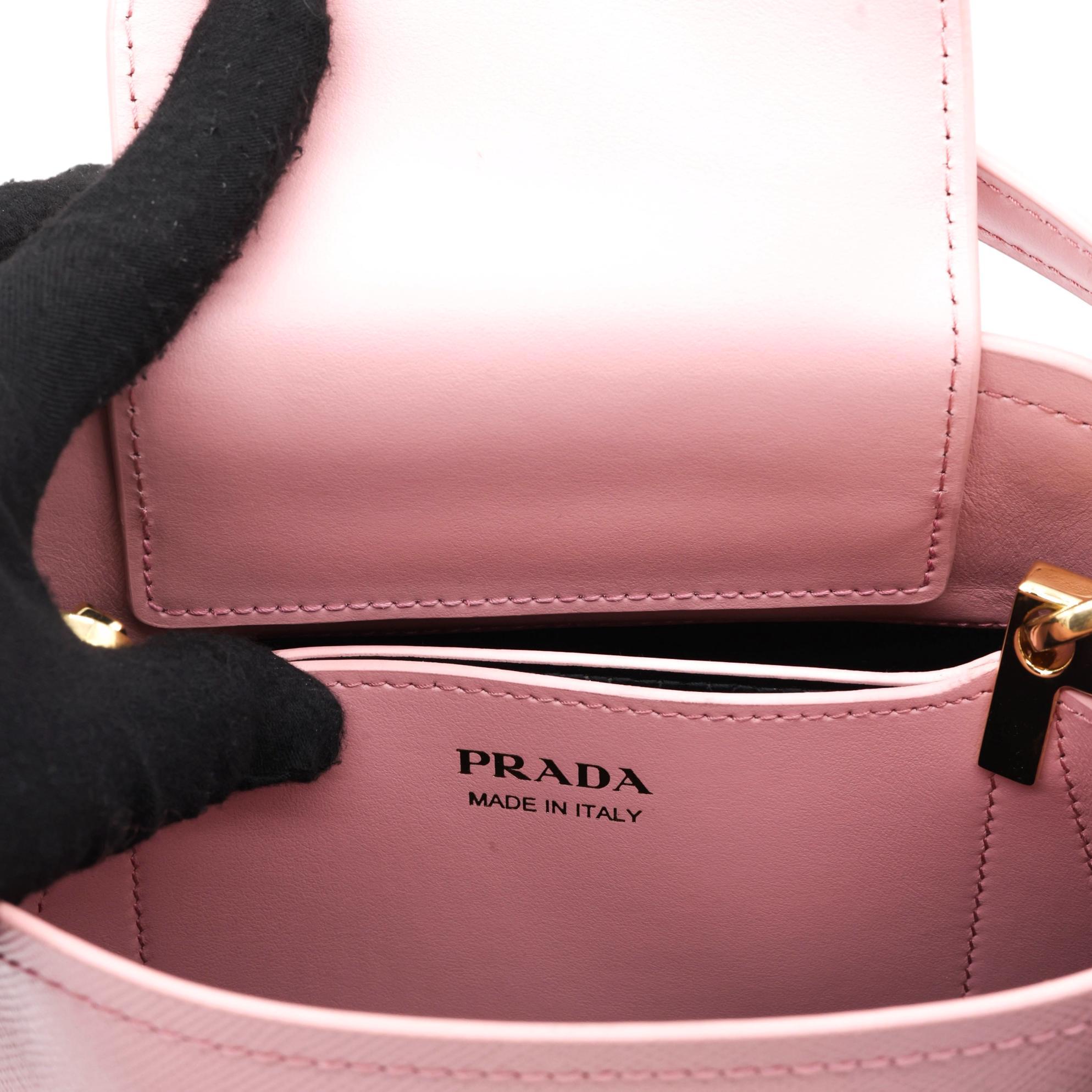 Prada Pink Petal Matinée Saffiano Leather Crossbody Top Handle Bag, 2020. 7