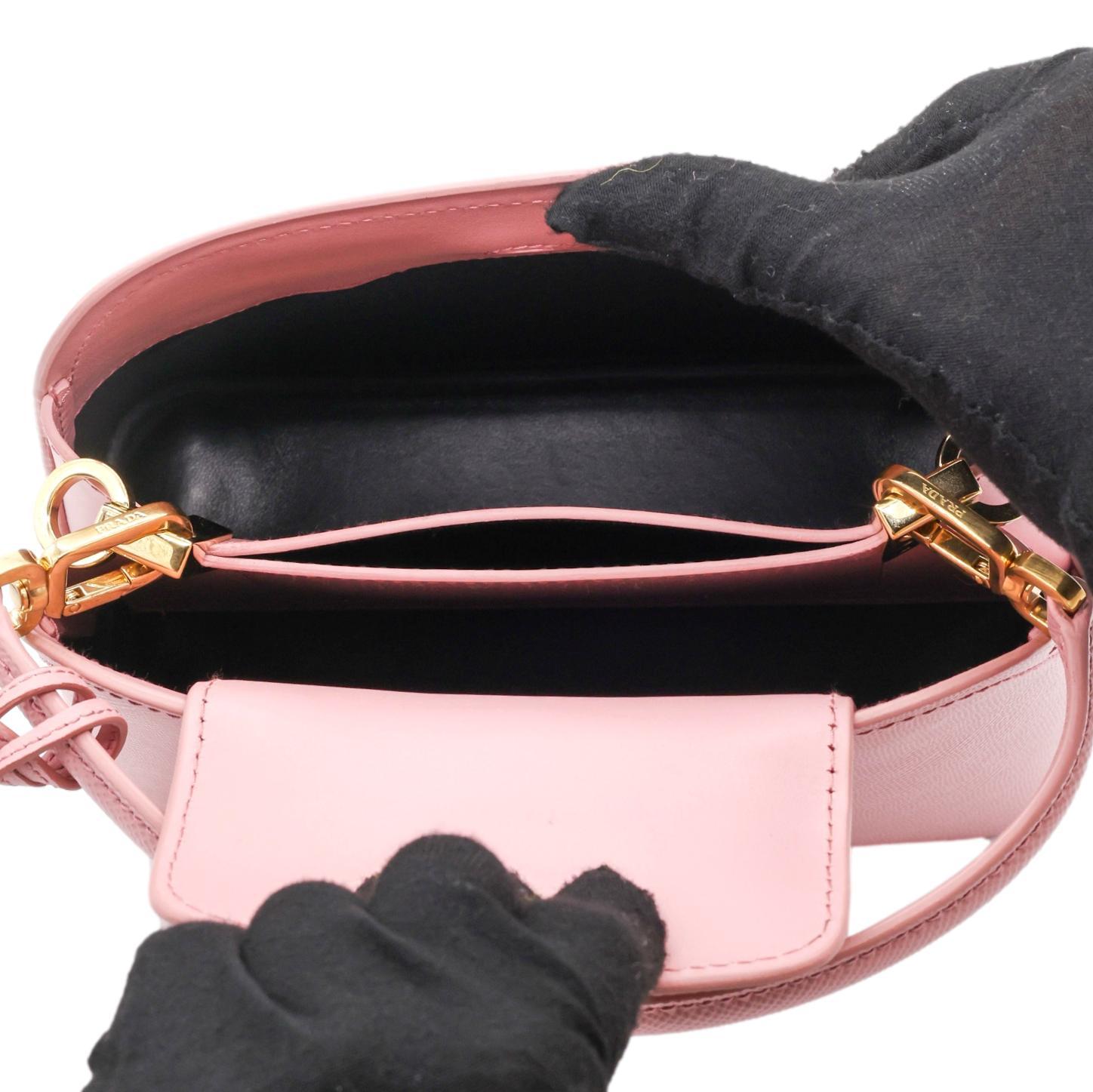 Prada Pink Petal Matinée Saffiano Leather Crossbody Top Handle Bag, 2020. 8