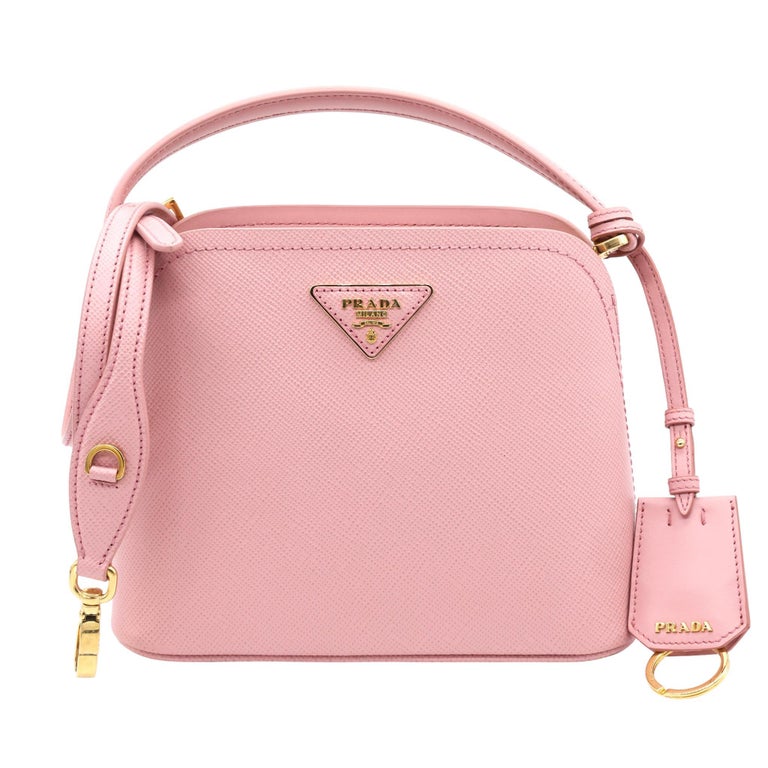 Prada Pink Petal Matinée Saffiano Leather Crossbody Top Handle Bag