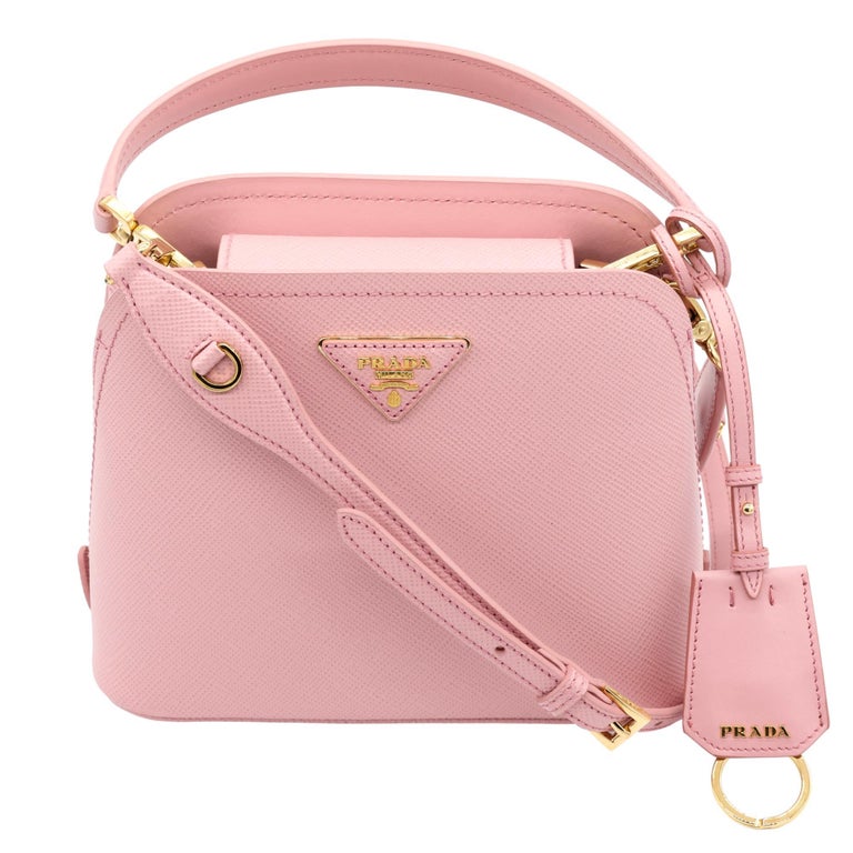Prada Saffiano Leather Mini Bag, Women, Petal Pink