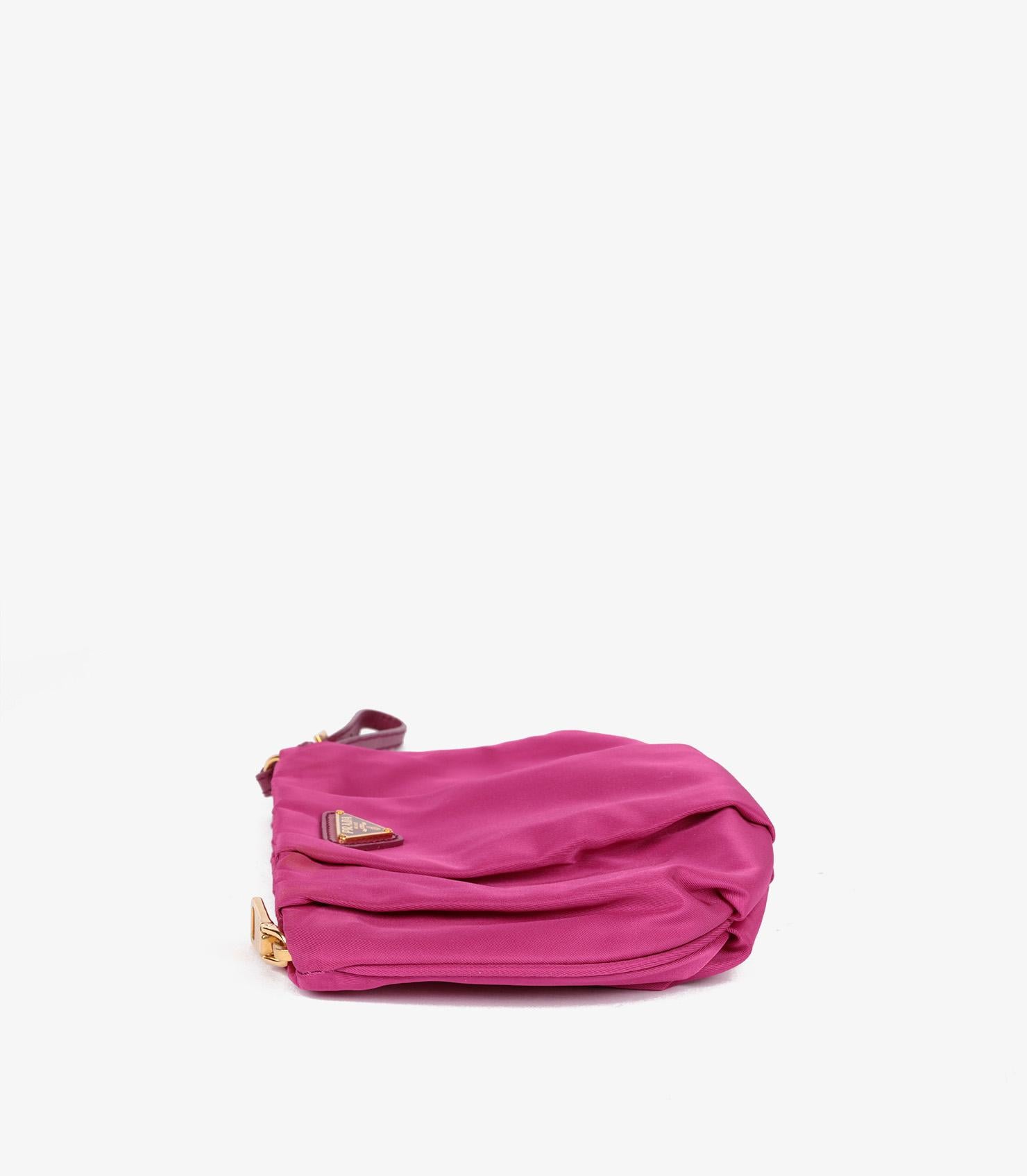 Women's Prada Pink Pleated Satin Wristlet Pouch