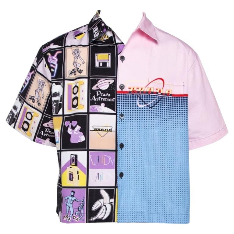 Prada Pink Printed Cotton Patchwork Shirt XL at 1stDibs | prada pink shirt,  pink prada shirt, prada printed shirt