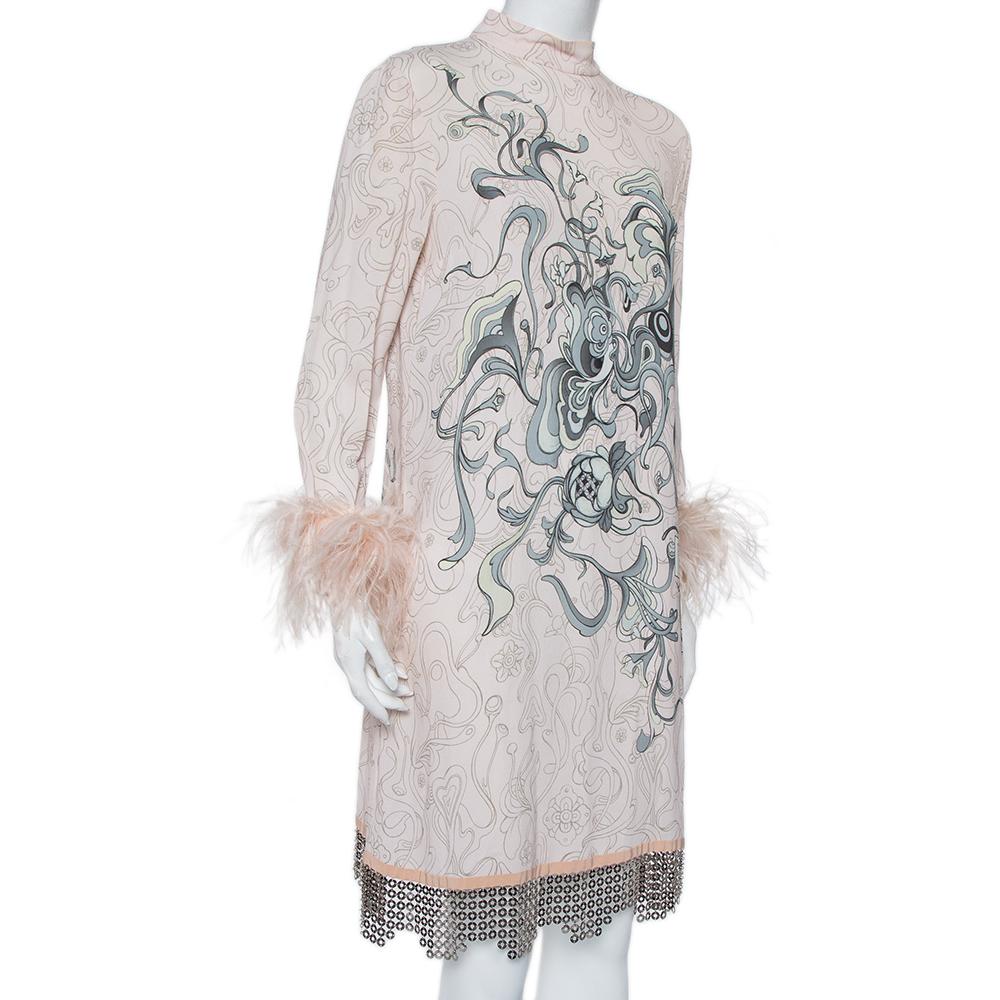 prada feather dress