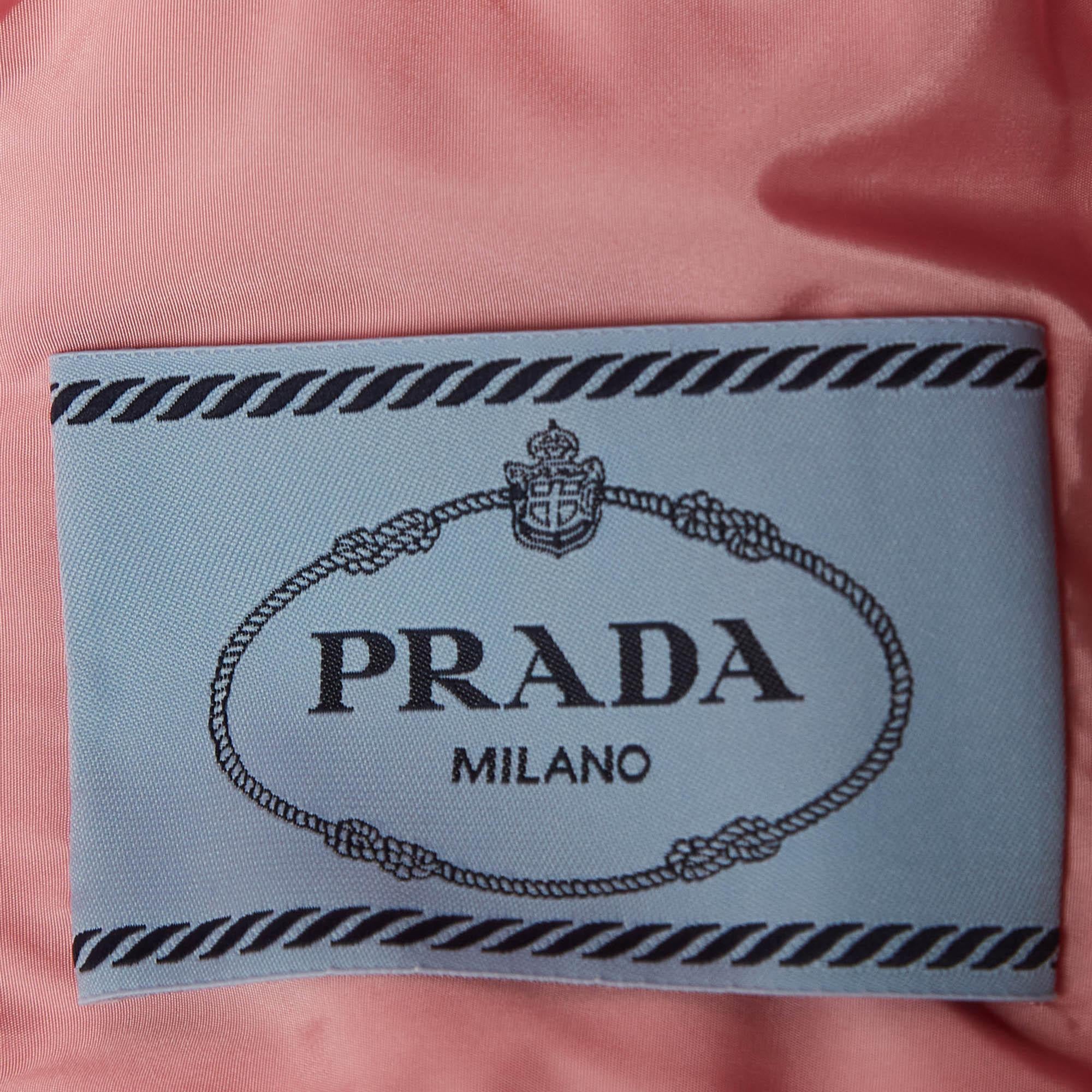 Women's Prada Pink Re-Nylon Cropped Zip-Up Jacket S For Sale