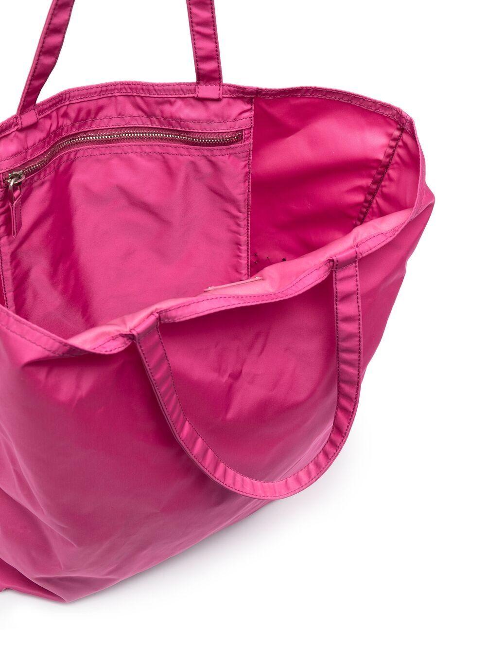 pink nylon handbag bag