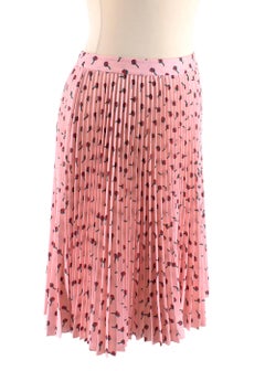 Prada Pink Roses Print Pleated Skirt - Size US 2