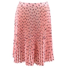 Prada Pink Roses Print Pleated Skirt - Size US 2