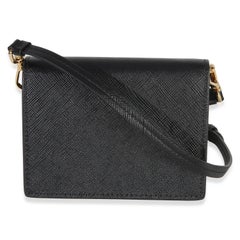 Prada Pink Saffiano Card Holder With Strap