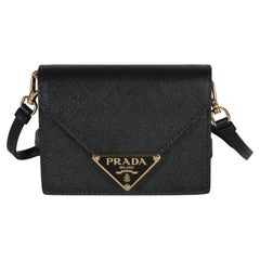 Prada Pink Saffiano Card Holder With Strap