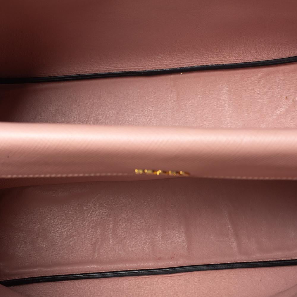 Prada Rosa Saffiano Cuir Leder Medium Double Handle Tote 6