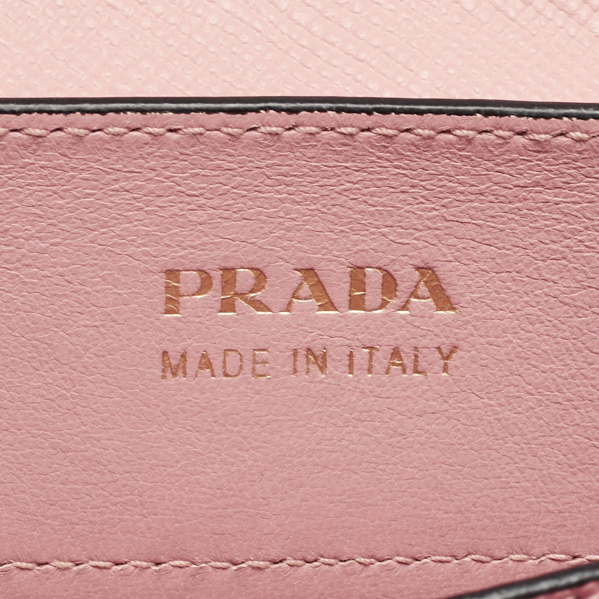 Prada Pink Saffiano Cuir Leather Medium Double Handle Tote 7