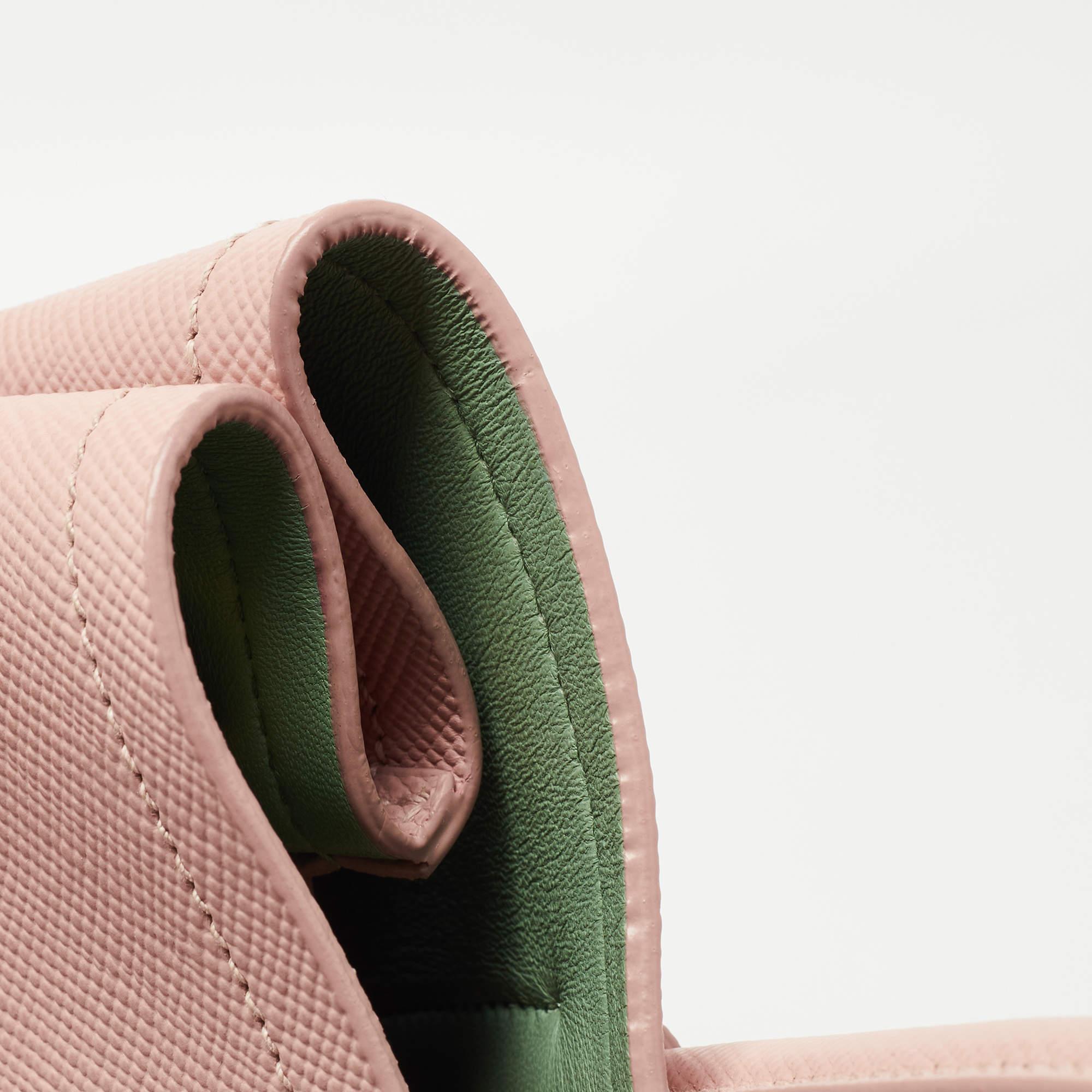 Prada Pink Saffiano Cuir Leather Medium Double Handle Tote 9