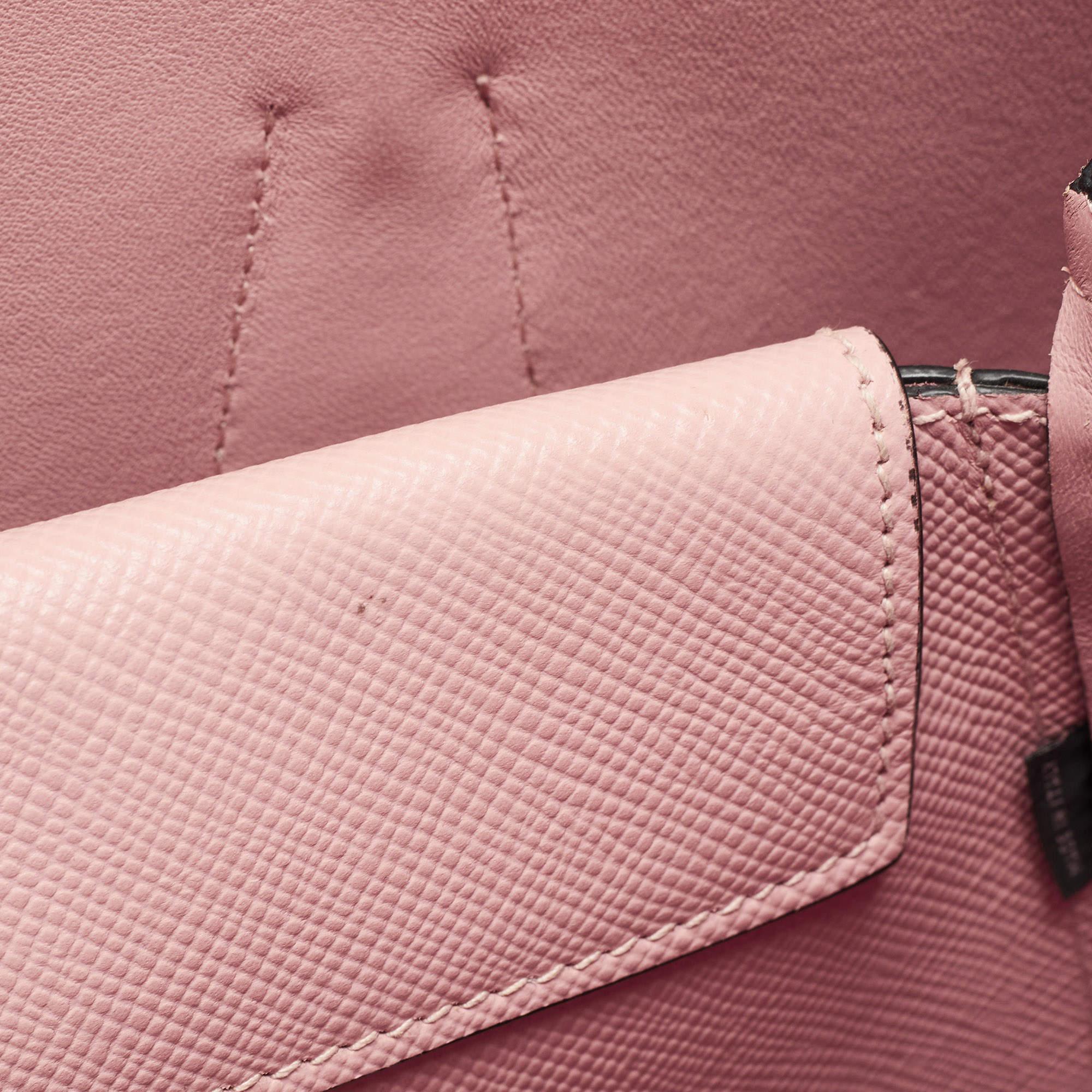 Prada Pink Saffiano Cuir Leather Medium Double Handle Tote 3