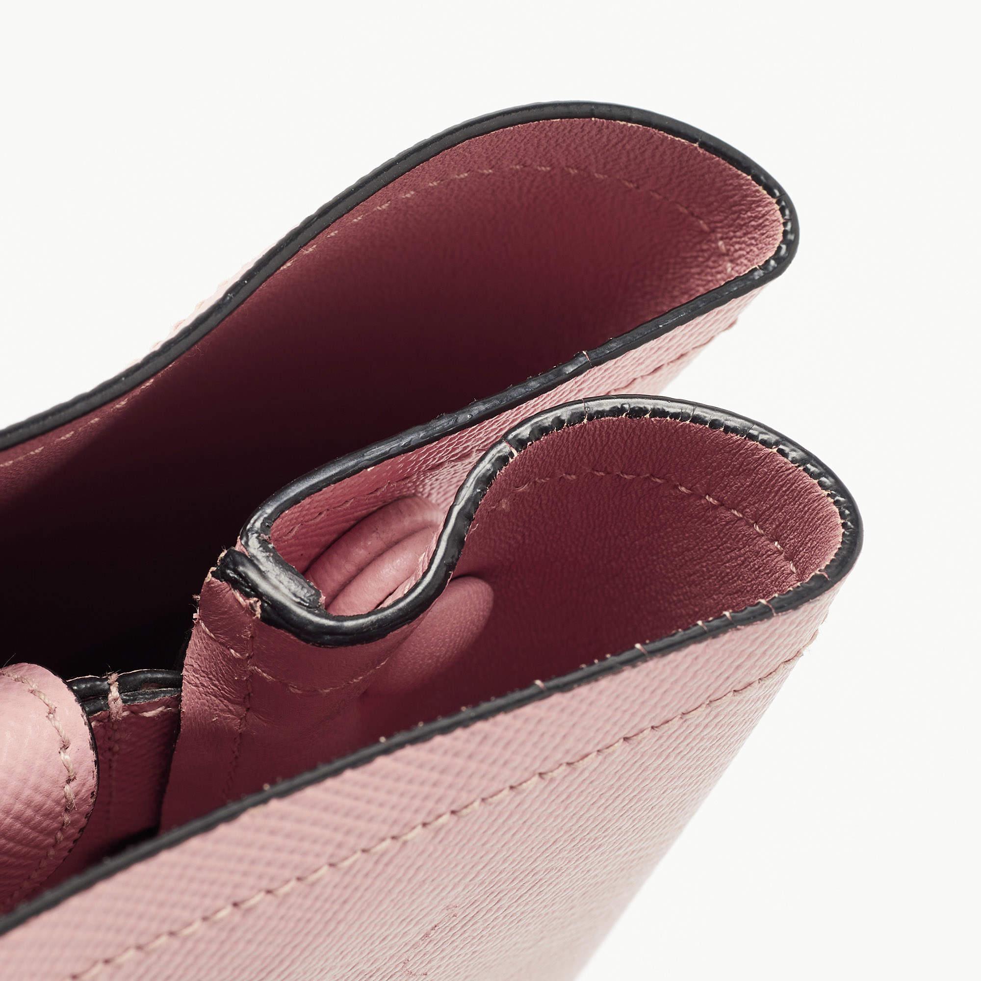 Prada Pink Saffiano Cuir Leather Medium Double Handle Tote 4