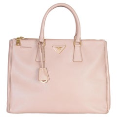 Prada Pink Saffiano Galleria Lux Medium Double Zip Tote