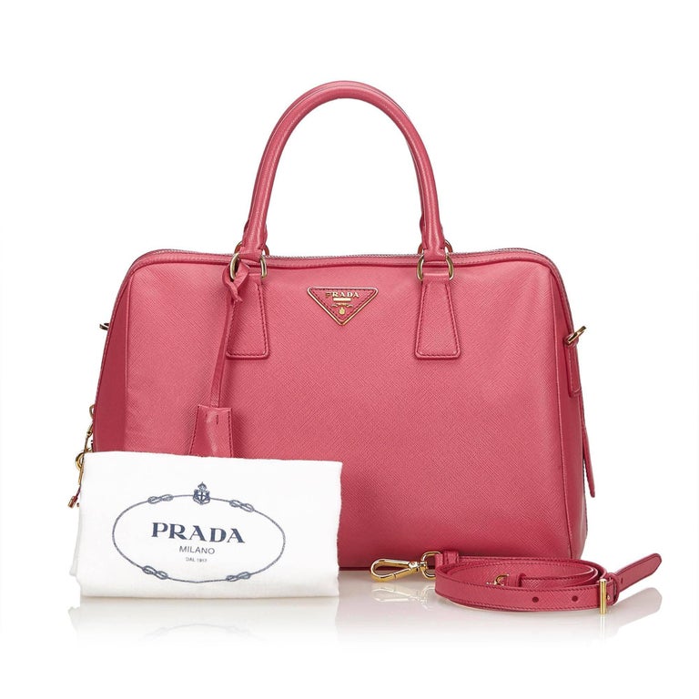 Prada Pink Saffiano Leather Bag For Sale at 1stDibs prada pink