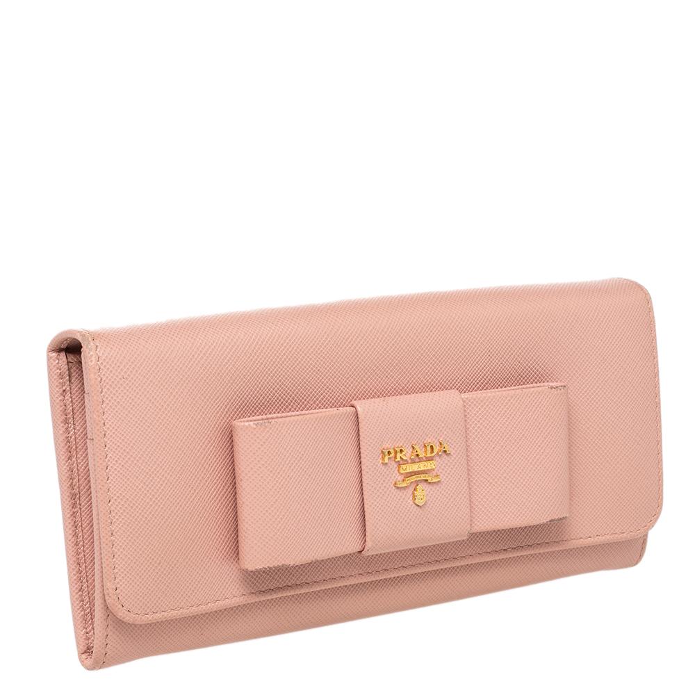 prada pink bow wallet