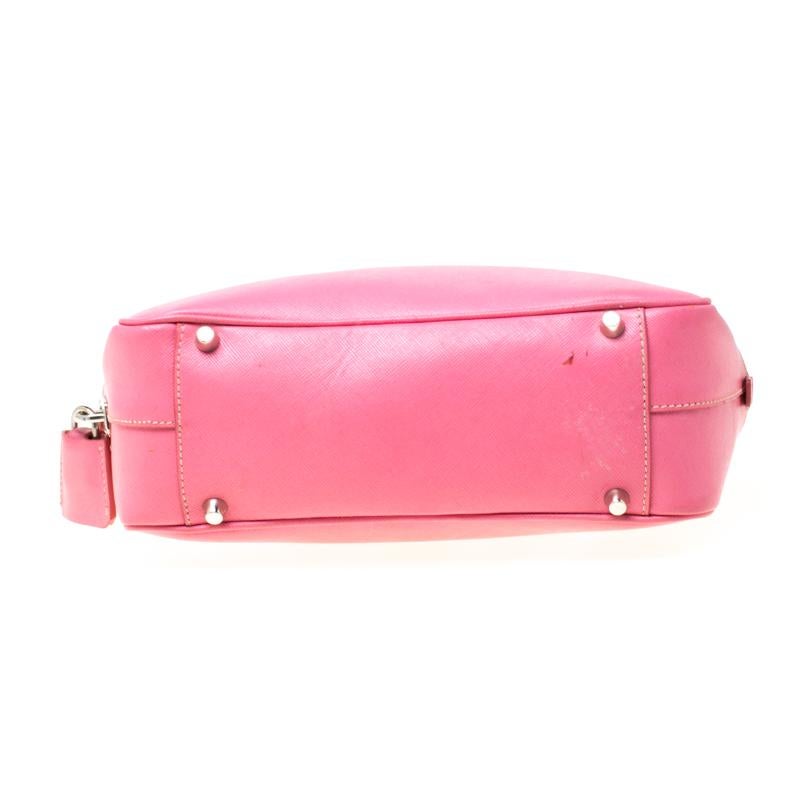 Prada Pink Saffiano Leather Bowler Bag 5