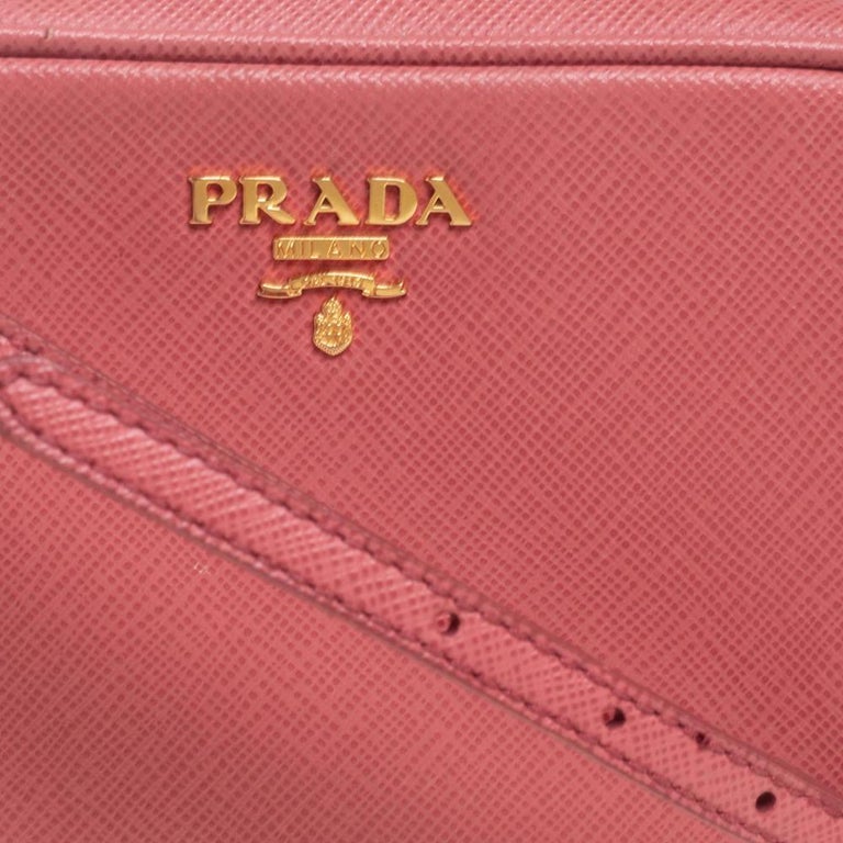 Prada Pink Saffiano Leather Camera Crossbody Bag at 1stDibs