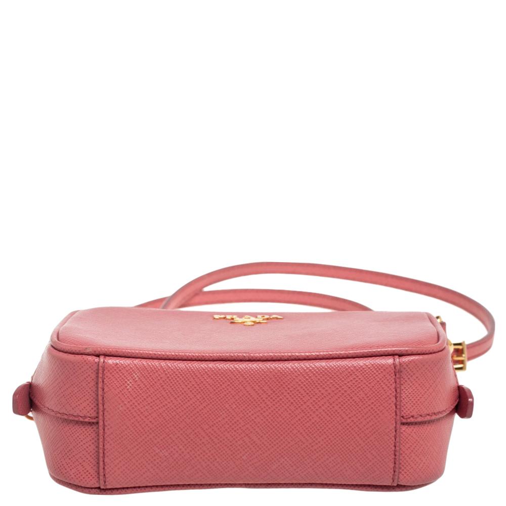 Prada Pink Saffiano Leather Camera Crossbody Bag 1