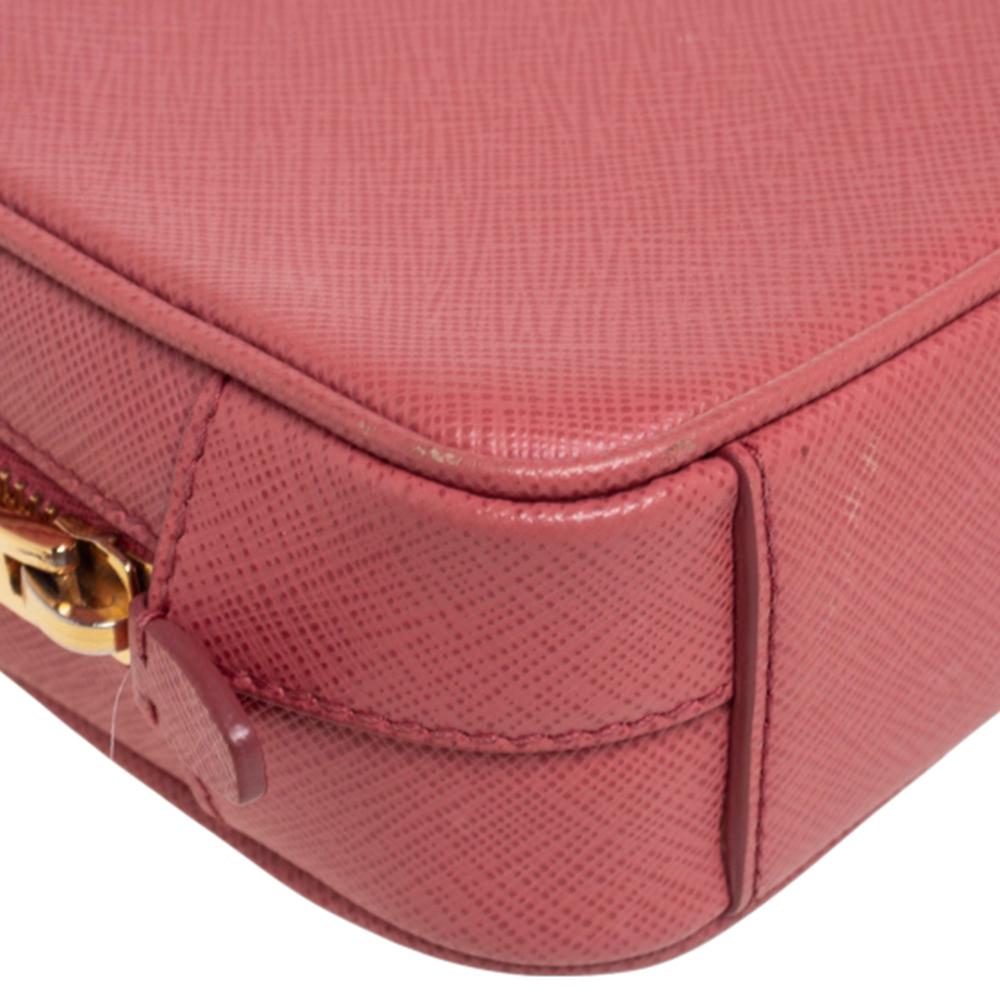 Prada Pink Saffiano Leather Camera Crossbody Bag 2