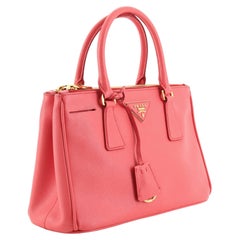 Vintage Prada Pink Saffiano Leather Double Zip Lux Mini Handbag