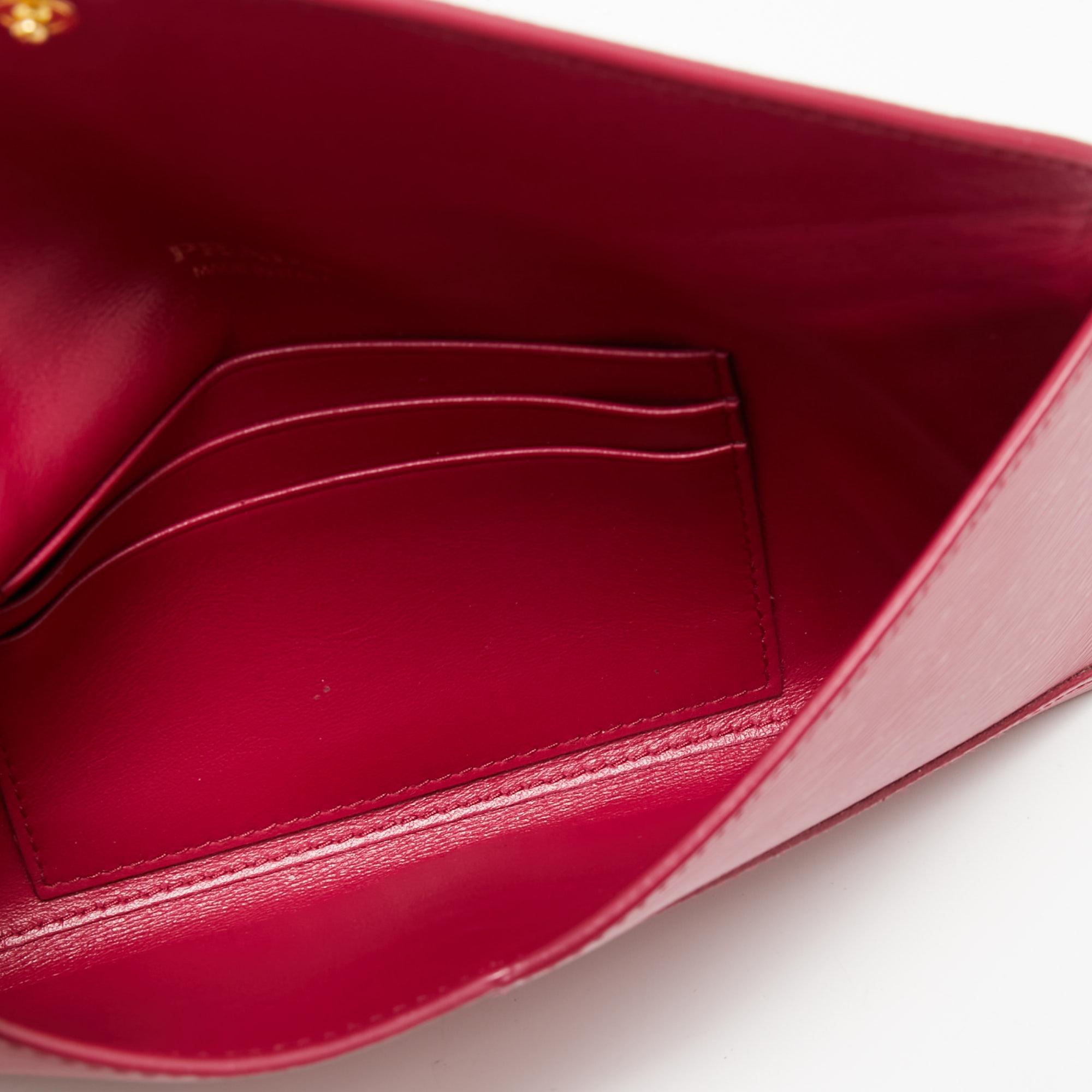 Women's Prada Pink Saffiano Leather Envelope Wallet