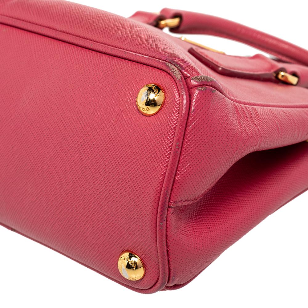 Prada Pink Saffiano Leather Galleria Tote 2