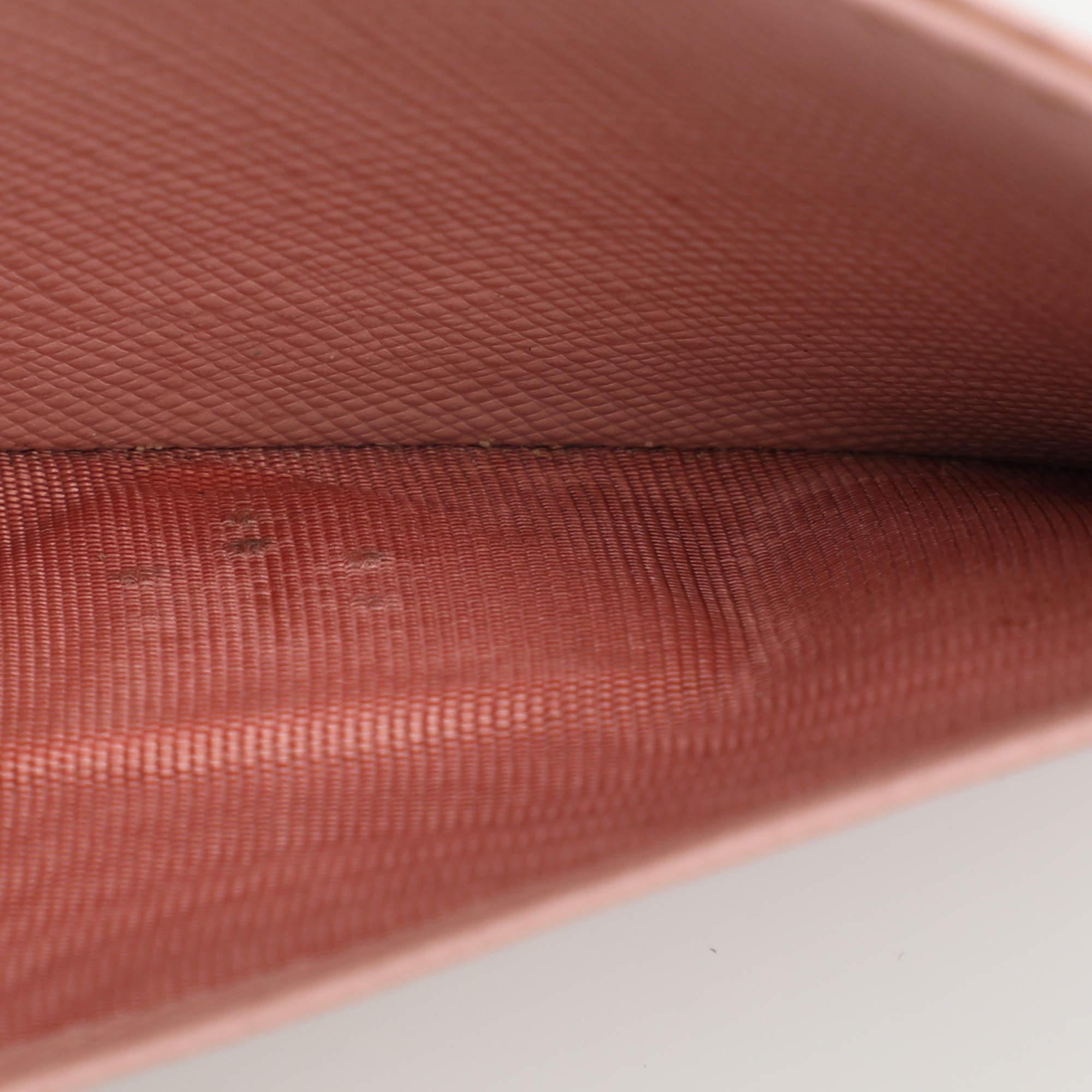 Prada Pink Saffiano Leather Logo Card Holder 3