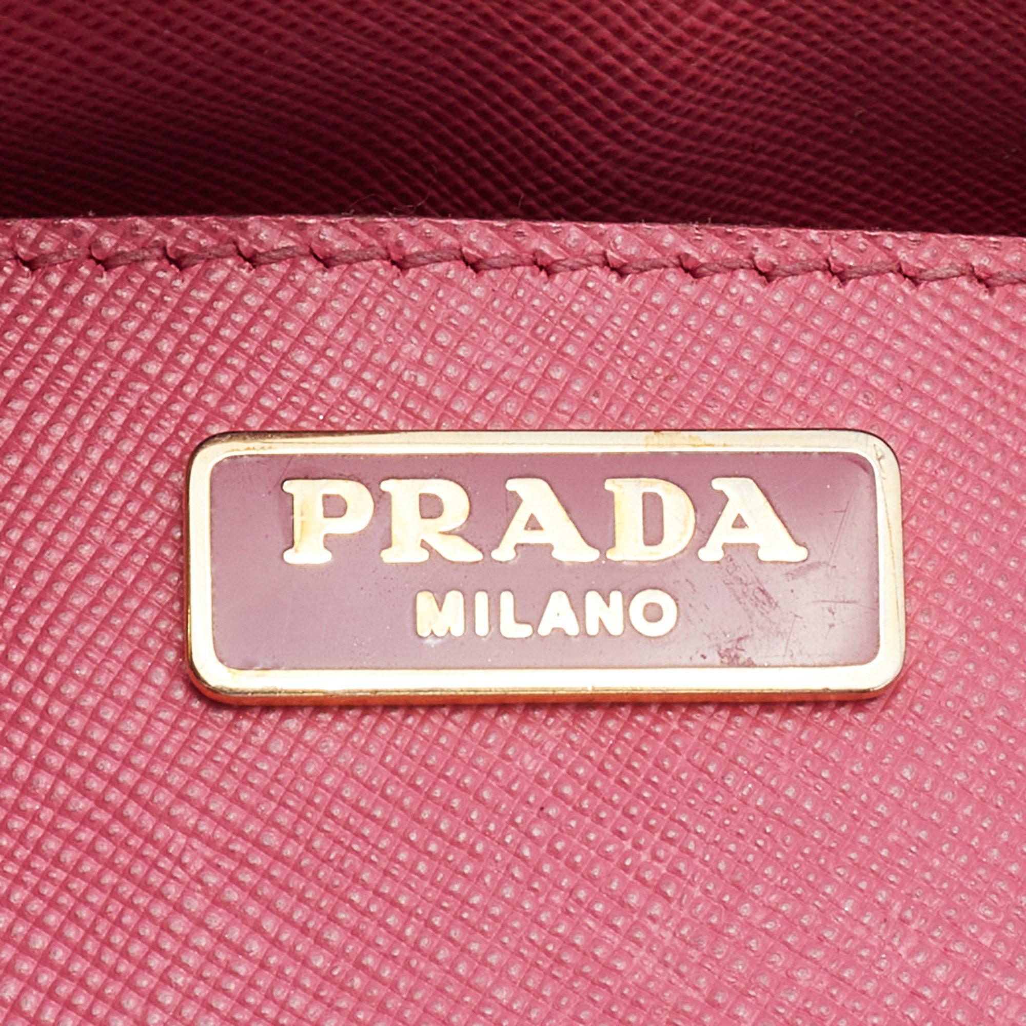 Prada Pink Saffiano Leather Micro Galleria Tote 6